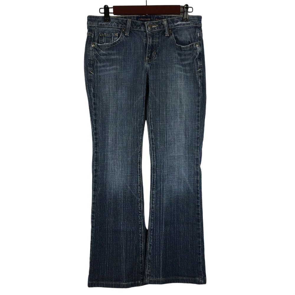 Aeropostale Womens Sz 5/6 Stretch Flare Blue Destressed Denim Jeans Inseam 29" - Picture 1 of 12